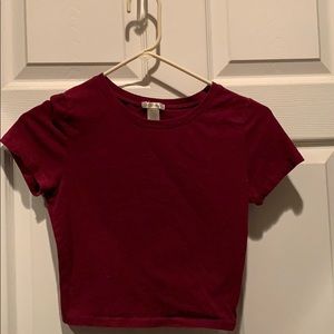 Burgundy Crop Tops